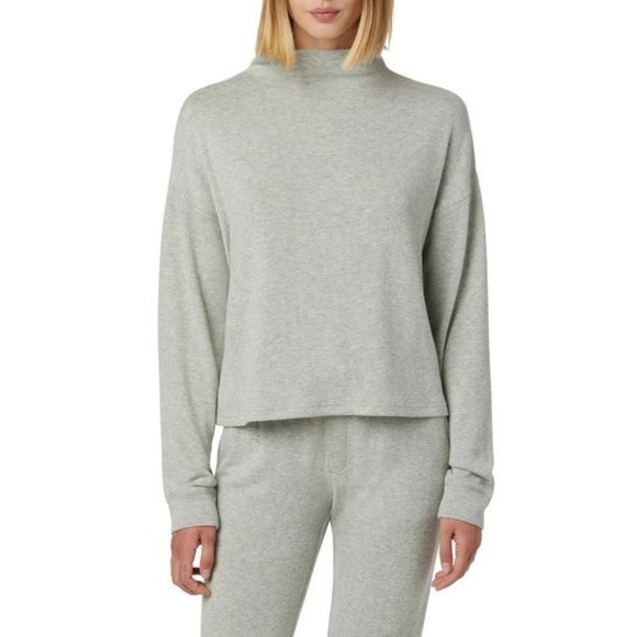 HUDSON JEANS Hudson Mock Neck Sweatshirt Light Oatmeal - Medium - Picture 1 of 3